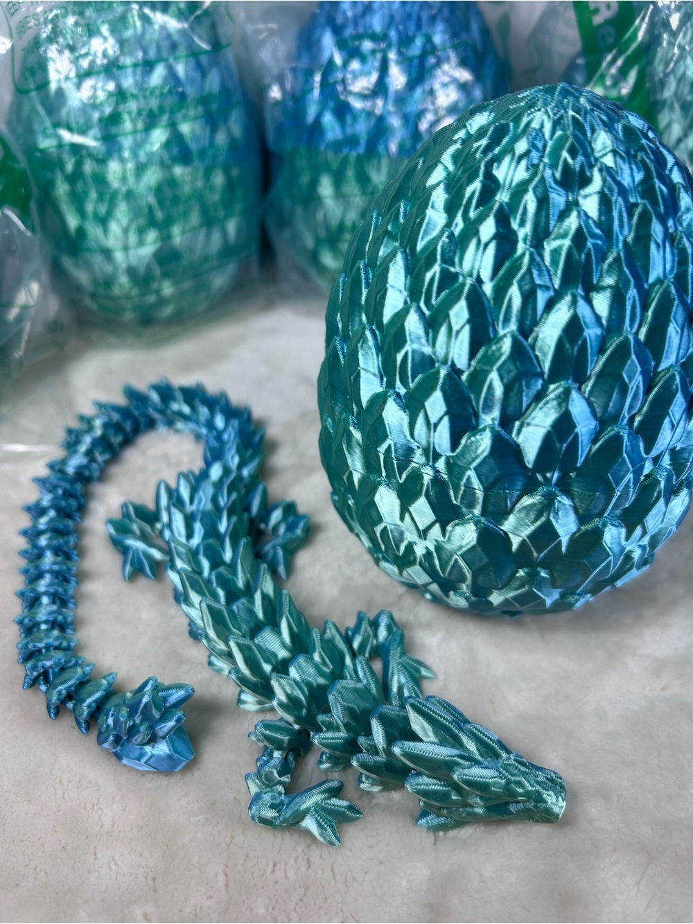 NEW x5 Bundle Lot 3D Printed Dragon Egg Figurine Fidget Toy Sensory ADHD ASD